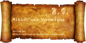 Miklóska Vendelina névjegykártya